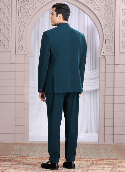 Imported Green Wedding Wear Hand Work Readymade Jodhpuri Suit 385489