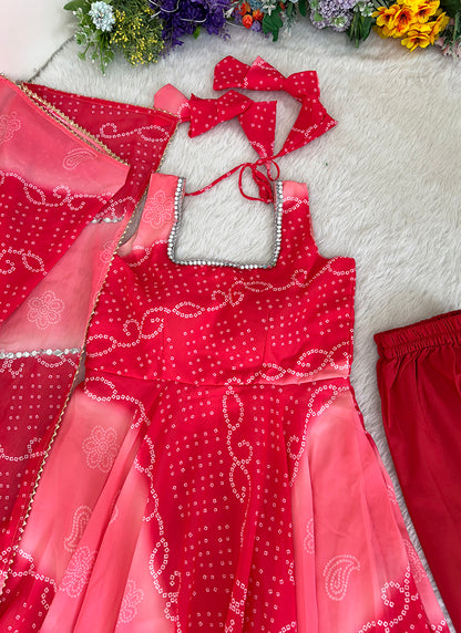 Georgette Multi Color Party Wear Digital Print Work Readymade Gown 387667