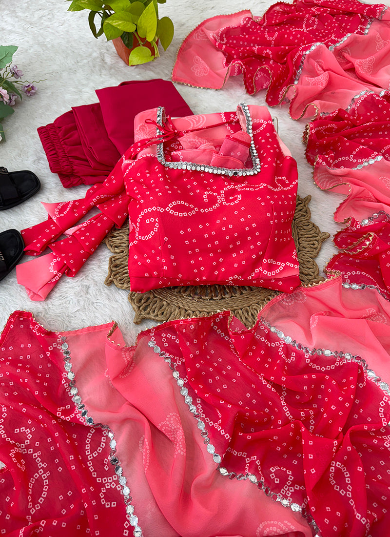 Georgette Multi Color Party Wear Digital Print Work Readymade Gown 387667