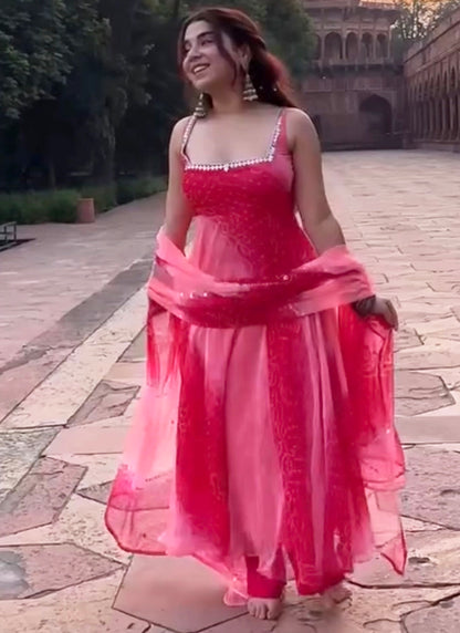 Georgette Multi Color Party Wear Digital Print Work Readymade Gown 387667