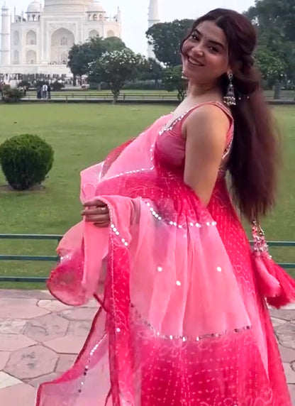 Georgette Multi Color Party Wear Digital Print Work Readymade Gown 387667