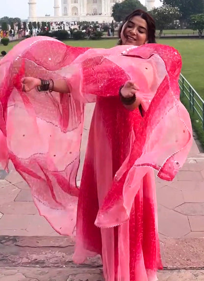 Georgette Multi Color Party Wear Digital Print Work Readymade Gown 387667