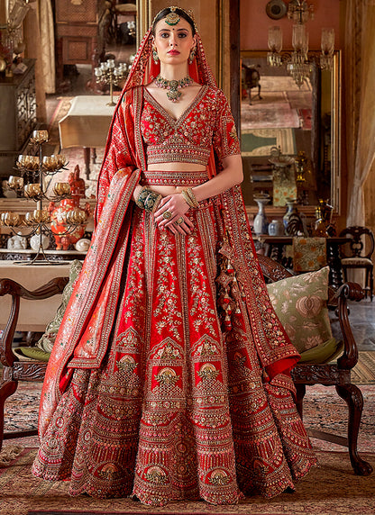 Tone Silk Maroon Bridal Lehenga Choli with Sequin Work for Bridal Wear 384013