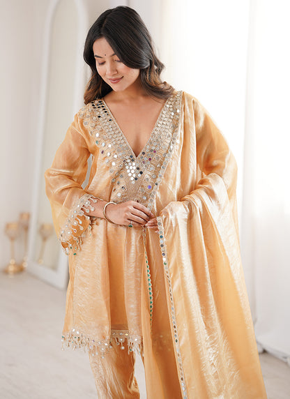 Light Orange Fendy Embroidery Work Occasional Wear Readymade Salwar Suit SW405615