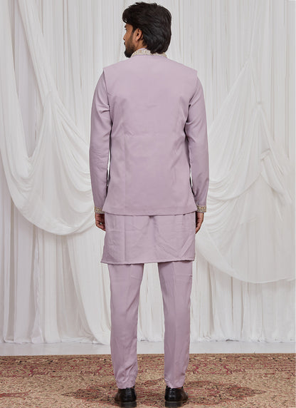 Lilac Armani  Hand Work Occasional Wear Readymade Kurta Pajama SW586040