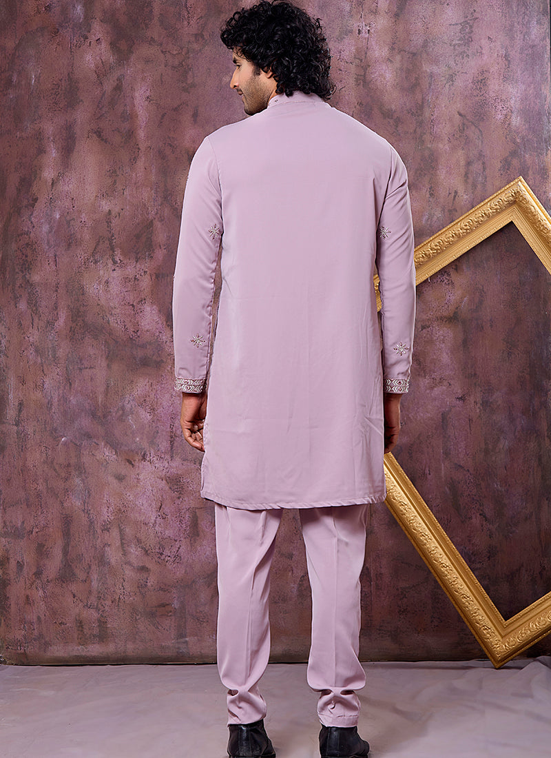 Lilac Armani  Mirror Work Occasional Wear Readymade Kurta Pajama SW725225