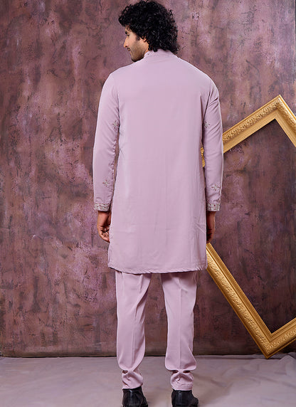 Lilac Armani  Mirror Work Occasional Wear Readymade Kurta Pajama SW725225