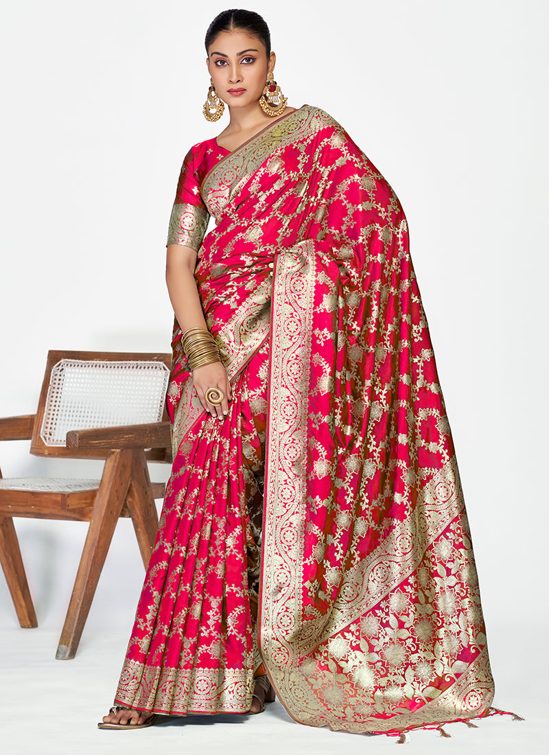 Luxury Edition Banarasi Silk Saree Combo Set with Opulent Zari Weaving