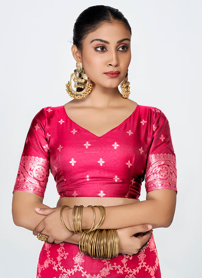 Luxury Edition Banarasi Silk Saree Combo Set with Opulent Zari Weaving