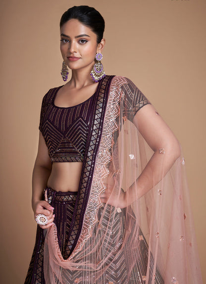 Pink Linen Cotton Thread Work Daily Wear Readymade Cord Set SW893095