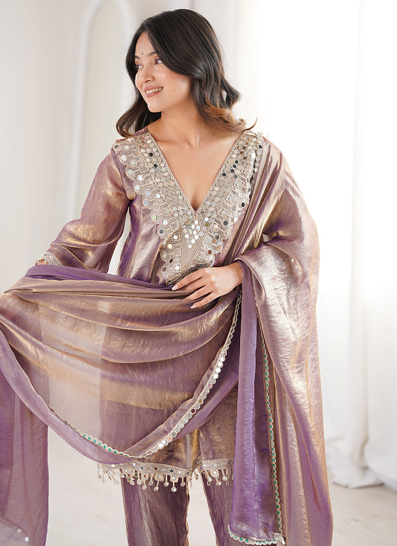 Mauve Fendy Embroidery Work Occasional Wear Readymade Salwar Suit SW508604