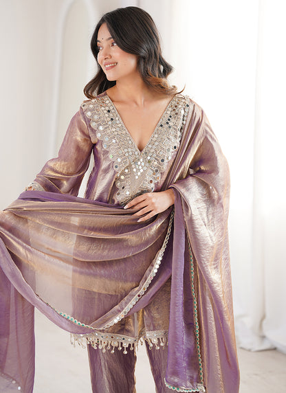 Mauve Fendy Embroidery Work Occasional Wear Readymade Salwar Suit SW508604