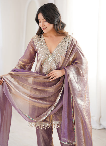 Mauve Fendy Embroidery Work Occasional Wear Readymade Salwar Suit SW508604
