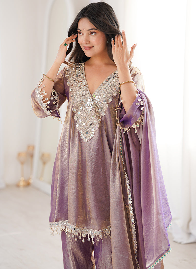Mauve Fendy Embroidery Work Occasional Wear Readymade Salwar Suit SW508604