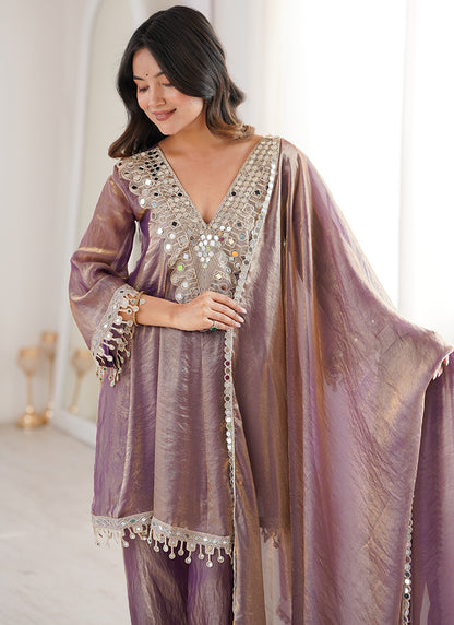 Mauve Fendy Embroidery Work Occasional Wear Readymade Salwar Suit SW508604