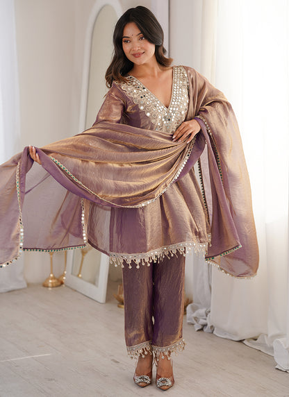 Mauve Fendy Embroidery Work Occasional Wear Readymade Salwar Suit SW508604