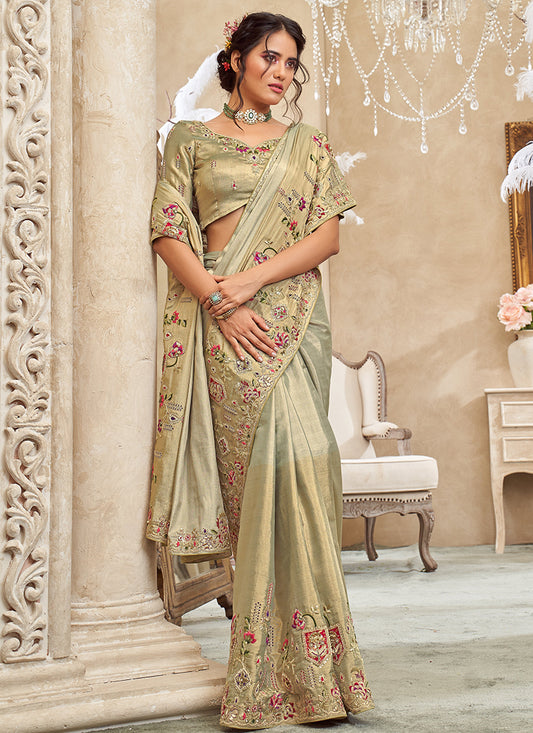Mint Green Giraffe Viscose Silk Weaving Work Wedding Wear Wedding Saree SW166117
