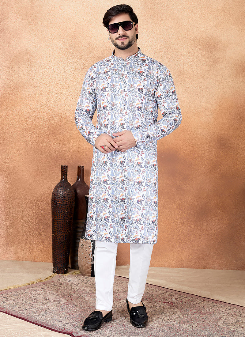 Multi Color Art Silk Pattern Pcs Festival Wear Readymade Kurta Pajama SW731183