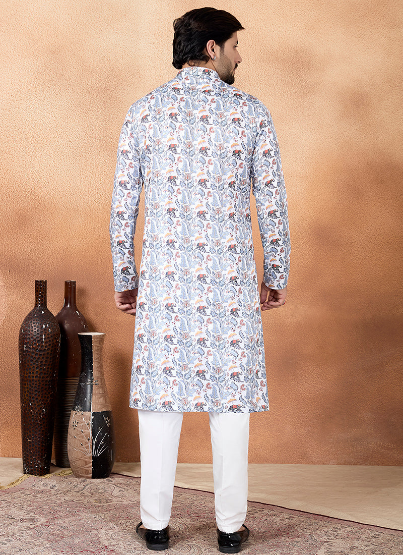 Multi Color Art Silk Pattern Pcs Festival Wear Readymade Kurta Pajama SW731183