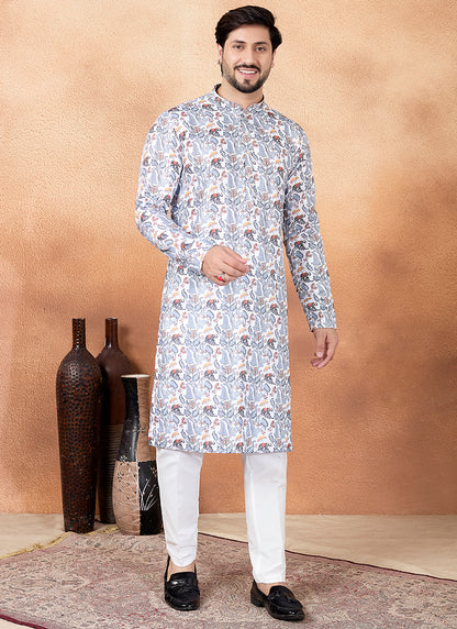 Multi Color Art Silk Pattern Pcs Festival Wear Readymade Kurta Pajama SW731183