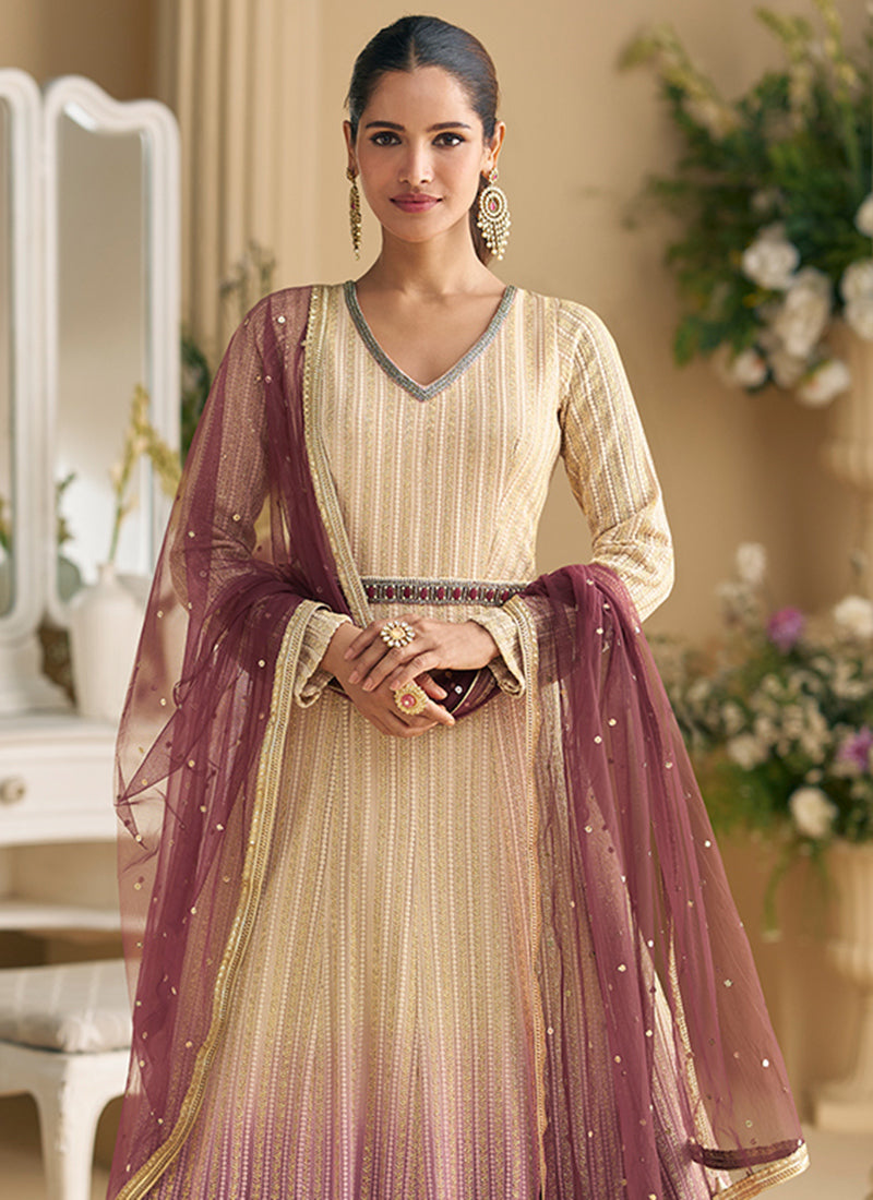 Multi Color Georgette Embroidery Work Wedding Wear Readymade Anarkali Suit SW700554