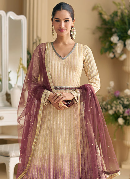 Multi Color Georgette Embroidery Work Wedding Wear Readymade Anarkali Suit SW700554