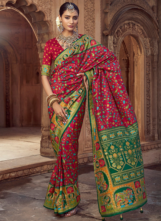 Pv Silk Multi Color Saree with Printed Work for Designer Wear 385139