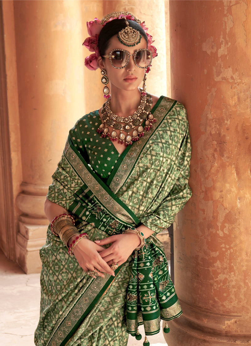 Pv Silk Multi Color Party Wear Printed Work Saree 385929