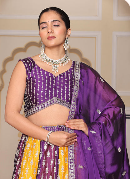 Rangoli Silk Multi Color Ocassional Wear Embroidery Work Lehenga Choli 386078