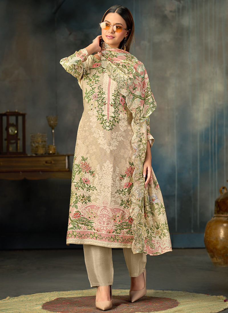 Multi Color Silk Digital Print Work Eid Wear Pakistani Suit SW277911