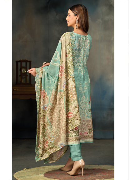 Multi Color Silk Digital Print Work Eid Wear Pakistani Suit SW469801