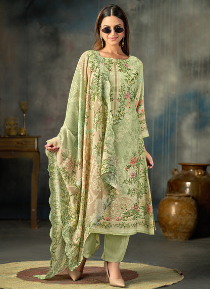 Multi Color Silk Digital Print Work Eid Wear Pakistani Suit SW625961