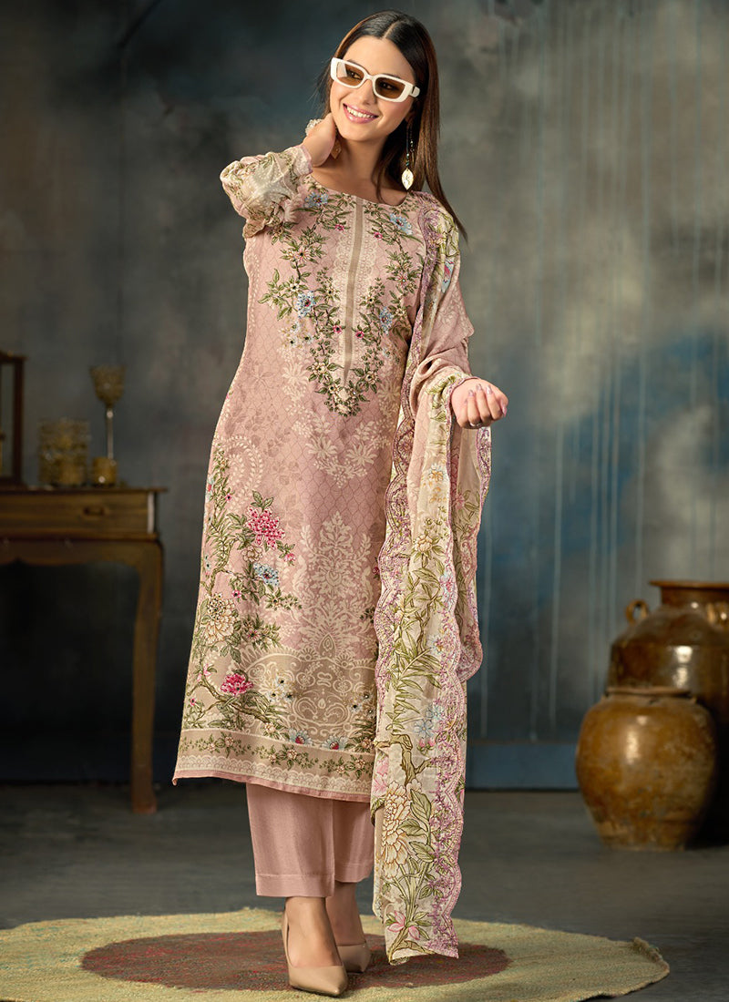 Multi Color Silk Digital Print Work Eid Wear Pakistani Suit SW941972