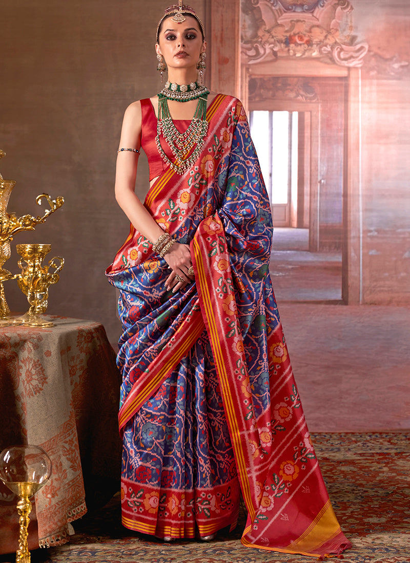 Twill Pv Silk Multi Color Party Wear Printed Work Saree 388398