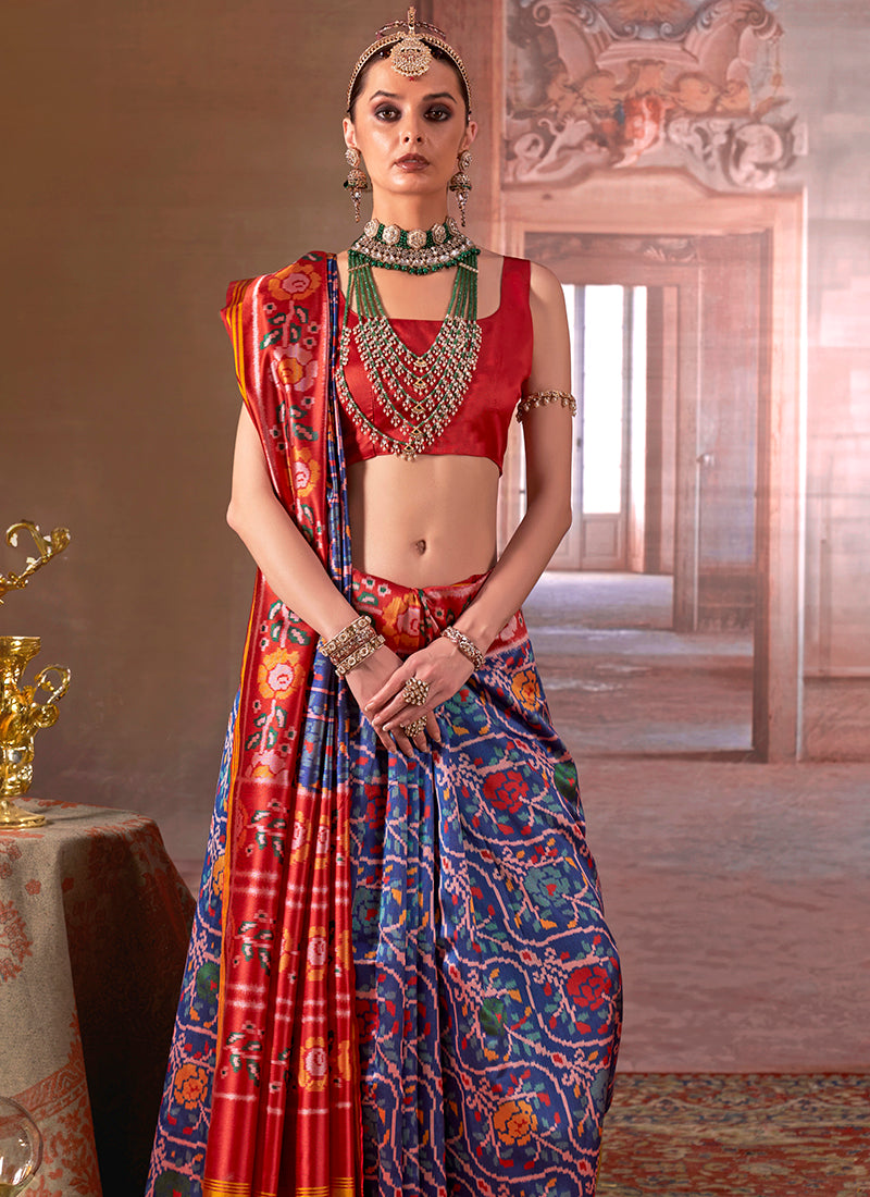 Twill Pv Silk Multi Color Party Wear Printed Work Saree 388398