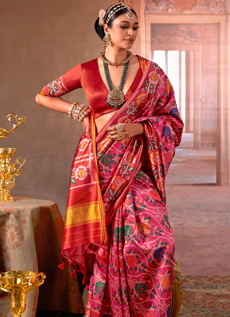 Twill Pv Silk Multi Color Party Wear Printed Work Saree 388400