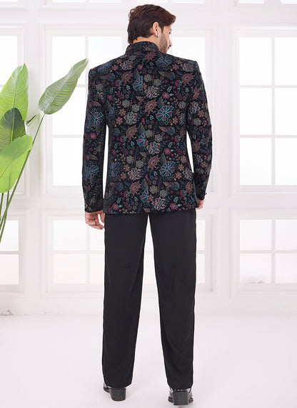 Multi Color Velvet Pattern Pc Work Party Wear Readymade Jodhpuri Suit SW510961