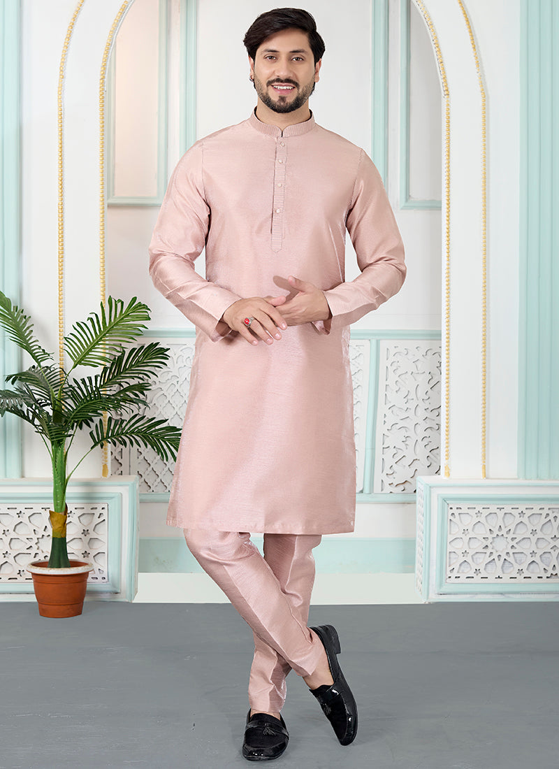 Onion Art Silk Pintux Occasional Wear Readymade Kurta Pajama SW245666