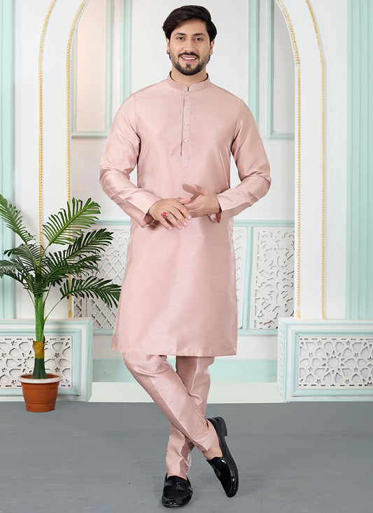 Onion Art Silk Pintux Occasional Wear Readymade Kurta Pajama SW245666