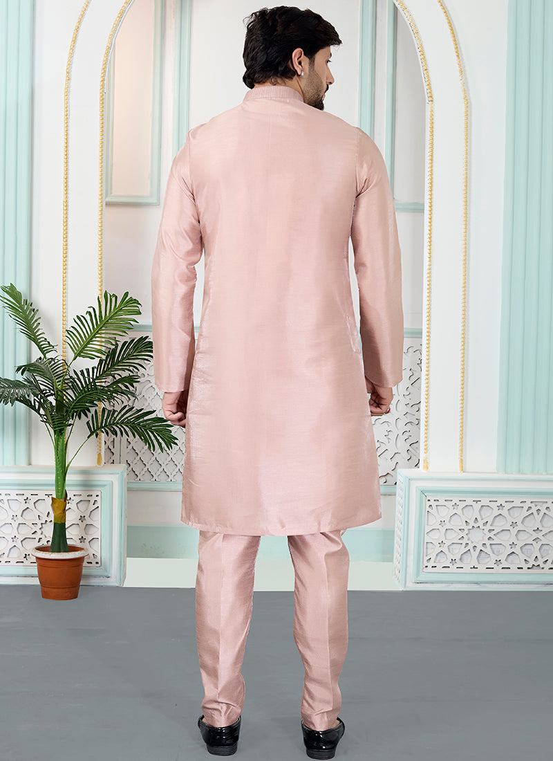 Onion Art Silk Pintux Occasional Wear Readymade Kurta Pajama SW245666