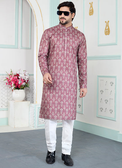 Onion Art Silk Pattern Pcs Festival Wear Readymade Kurta Pajama SW647151