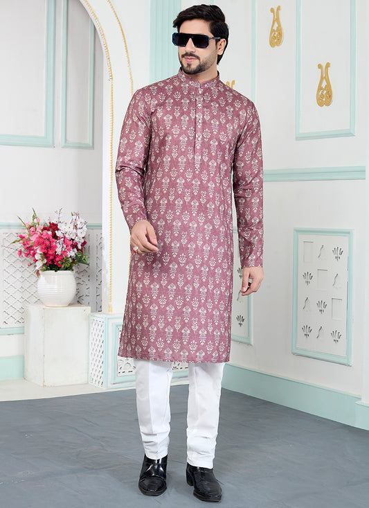 Onion Art Silk Pattern Pcs Festival Wear Readymade Kurta Pajama SW647151