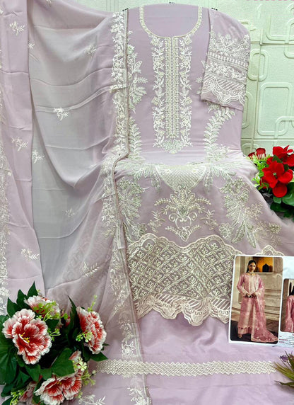 Pink Faux Georgette Embroidery Work Eid Wear Pakistani Suit SW120051