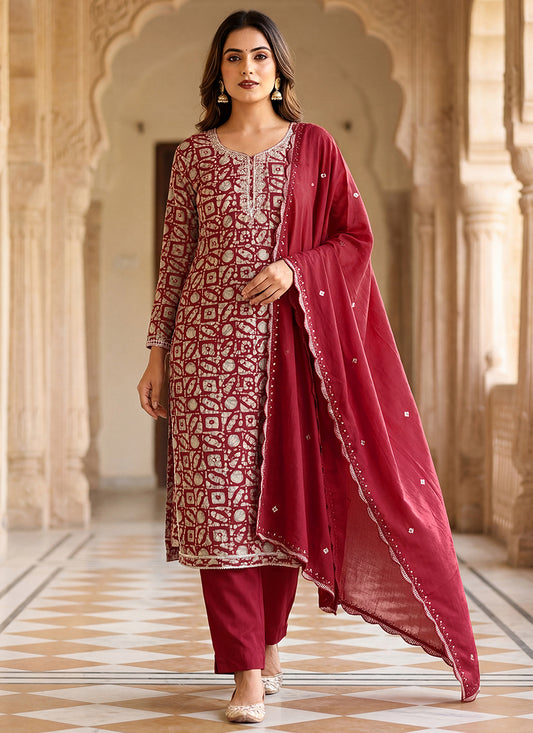 Pink Heavy Reyon Cotton Printed Work Festival Wear Salwar Suit SW992919