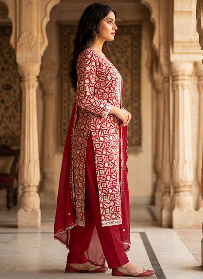 Pink Heavy Reyon Cotton Printed Work Festival Wear Salwar Suit SW992919