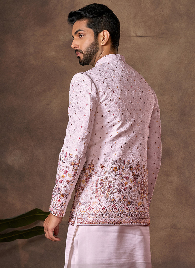 Pink Premium Silk Embroidery Work Wedding Wear Readymade 3 Pcs Suit SW710392