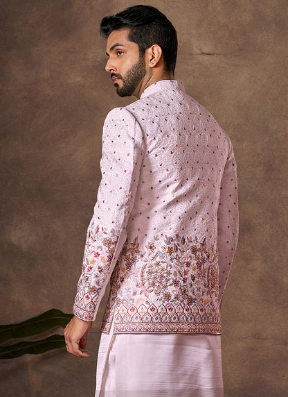 Pink Premium Silk Embroidery Work Wedding Wear Readymade 3 Pcs Suit SW710392