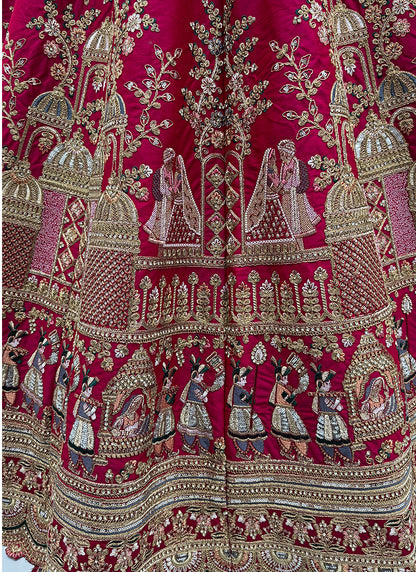 Pink Silk Embroidery Work Wedding Wear Lehenga Choli SW874697