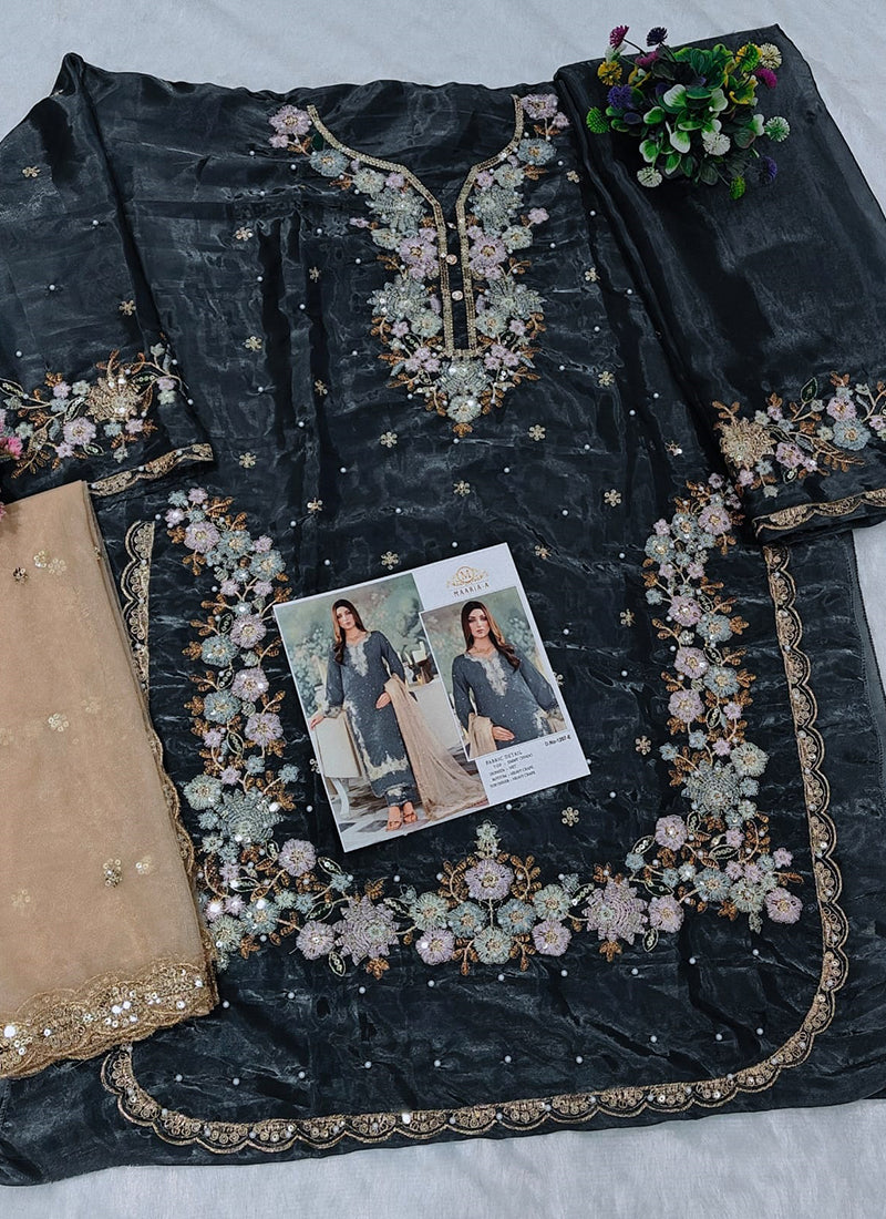 Powder Blue Jimmy Choo Embroidery Work Eid Wear Pakistani Suit-SW846422