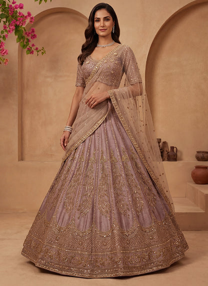 Onion Gadhwal Premium Silk Embroidery Work Wedding Wear Lehenga Choli SW695779